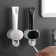 thumbnail image 1 of Dispensador automático de pasta de dientes Soporte de pared | Organizador exprimidor de pasta de plástico manos libres | Diseño fácil de empujar sin ensuciar | Instalación de adhesivo sin punzones |, 1 of 5