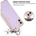 thumbnail image 2 of iPhone 11 Case, iPhone 11 Phone Case Love Heart Cute Case with Wristband Kickstand Holder Soft TPU Plating Bumper Protective Slim Shockproof iPhone 11 Phone Case Cover for Girls Women, Purple, 2 of 16