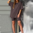 thumbnail image 5 of Womens Two Piece Outfits Short Sleeve Tops Short Pants Running Yoga Sport Sets, 5 of 5