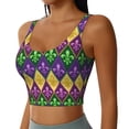 thumbnail image 2 of Daiia Mardi Gras4 Printed Women's Sports Bra, Breathable Activewear Bra with U-Back Design and Removable Pads, Comfortable and Supportive for Yoga, Workout-Small, 2 of 8