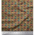 thumbnail image 1 of Soimoi Poly Georgette Fabric Crossbone & Skull Halloween Print Fabric by The Yard 52 Inch Wide, 1 of 3