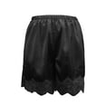 thumbnail image 4 of UJNDER Women's Fashion Casual Shorts Lace Trim Design High Waist Wide Leg Autumn Soft Stretch Pants Black_#2 S, 4 of 5