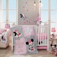 thumbnail image 1 of SURJDE Disney Baby Minnie Mouse 4 Piece Nursery Crib Bedding Set, Pink, 1 of 7
