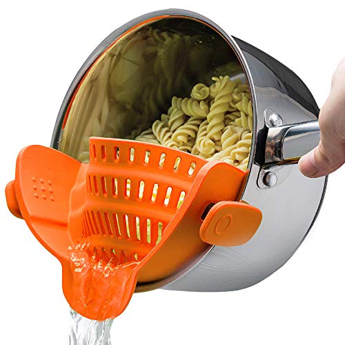 Details about / Silicone Clip On Strainer Snap Colander Spout Kitchen Gadget Tool Food Drainer