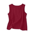 thumbnail image 4 of Favoffer Women Tank Top Pant Sets Crew Neck Sleeveless Vests Wide Leg Long Pants Cotton Linen Side Pocket Two Piece Outfits for Daily Casual Commute, 4 of 6