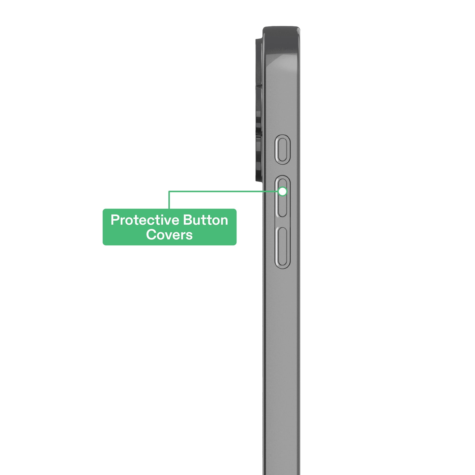 onn MagSafe Compatible Phone Case for iPhone 16 - Metallic Gray/Clear