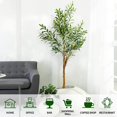 thumbnail image 5 of Olive Artificial Silk Tree Faux Potted Olive Silk Tree with Planter Large Faux Olive Branches and Fruits Artificial Tree for Modern Home Office Living Room Floor Decor Indoor (2Packs 5FT), 5 of 5