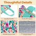 thumbnail image 4 of Pioneer Flower Floral Print Pattern Insulated Lunch Bag for Women & Adults,Large Portable Soft Cooler Lunch Bag,Thermal Food Storage Tote with Pearl Cotton,8.66L,8.75x5.75x9.5 Inch, 4 of 6