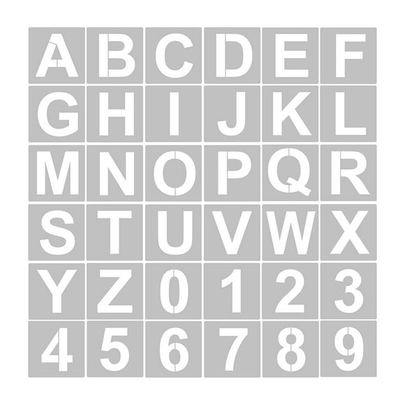 Amdohai 36pcs 5 Inch Letter and Number Stencils Reusable Washable Alphabet Stencils Environment-friendly PET Art Craft Templates for Painting On Wood Fabric Wall Door Decor Home Sign
