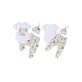 thumbnail image 3 of Baby Boy Pants Outfits Letter Print Short Sleeve Romper with Animal Lion Print Pants and Hat Set, 3 of 10