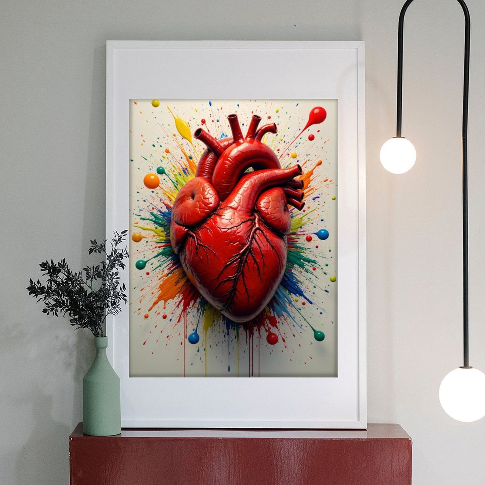 Diamond Art Kit for Adults, Vibrant Heartburst Artwork Diamond Painting for Adults Beginners, DIY Diamond Art Painting Kits, 5D Diamond Painting Crafts for Home Decor 12x16 Frameless