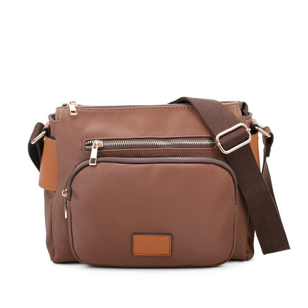 Fashion Cute Multi Pocket Crossbody Bag , Brown