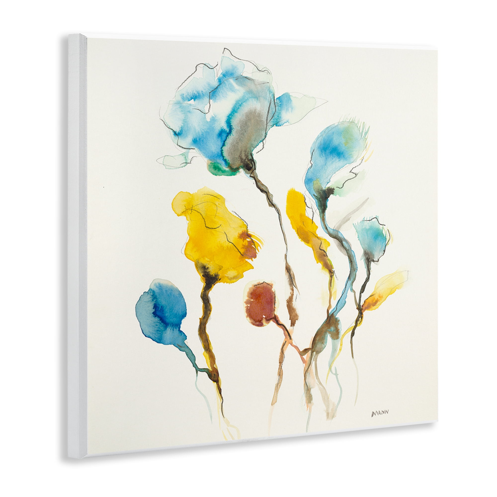 Stupell Industries Modern Watercolor Blooms Abstract Painting Unframed Art Print Wall Art, 12 x 12