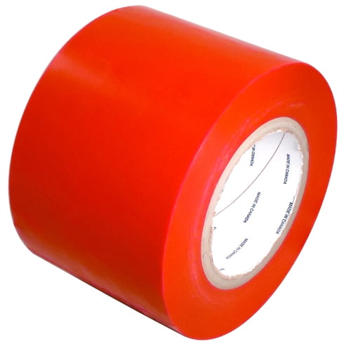 Red 7 mil UV Resistant Polyethylene Film Tape 4" x 60 yard Roll