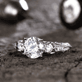 thumbnail image 4 of HeartsAndYou 2.3ct Engagement Ring for Women Round Moissanite Vintage Inspired Inspired Filigree 18k White Gold over Silver, 4 of 8