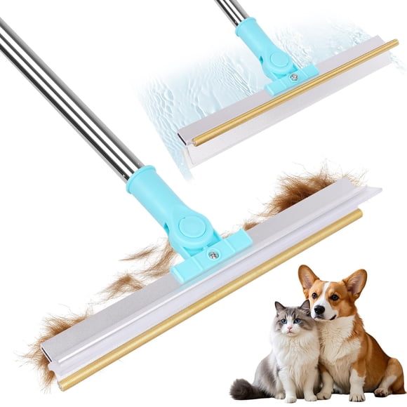 Removedor de pelo para mascotas 2 en 1 Carpet Rake Foandbevi, mango de 60 pulgadas