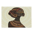 thumbnail image 1 of African Cutting Board, Hand Drawn Illustration Profile Portrait Ornaments Folk Art, Decorative Tempered Glass Cutting and Serving Board, Large Size, Multicolor, by Ambesonne, 1 of 1