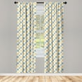 thumbnail image 4 of Ambesonne Garden Window Curtains, Retro Daisies, Each 28" W x 63" L, Almond Green Mustard, 4 of 4