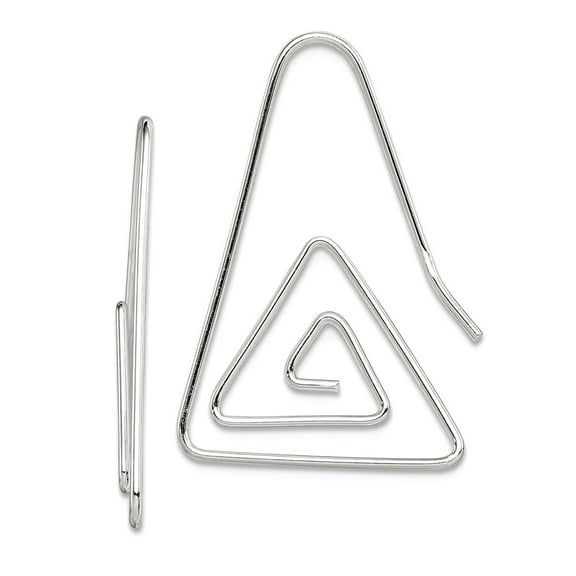 925 Sterling Silver Polished Hook Triangle Earrings 29x20mm Wide Dangle Earring for Women - .9 Grams