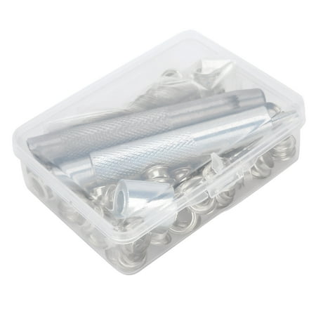 

Clothing Grommet 0.3in 100 Sets Brass Grommet With Hole Punch Setting Tool Storage Box For Tarps Gold Silver Copper Color Gray