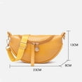 thumbnail image 3 of Casual Travel Purse Crocodile Pattern PU Handbag Crossbody Phone Bag Women  Shoulder Backpack Korean Style Bag Semicircle Saddle Bag YELLOW, 3 of 8