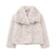 thumbnail image 1 of TRAF-Chaqueta corta de piel sintética para mujer, abrigo grueso de manga larga con botones delanteros, elegante con cuello de solapa, a la moda, 2024, 1 of 5