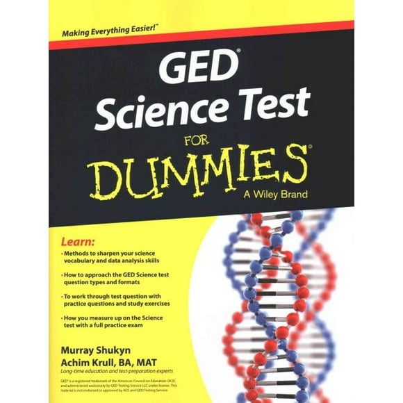 GED Science Test for Dummies, Murray Shukyn, Achim K. Krull Paperback