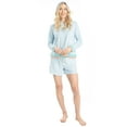 thumbnail image 5 of Ocean Pacific Women's Sunset Chasers Hoodie and Shorts Pajama Set, Light Blue, Small, 5 of 6