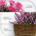 thumbnail image 4 of 15.7in Front Door Flower Basket, Artificial Floral Hanging Wreath, Outdoor Porch Wall Decoration, Seasonal Home Decor, Faux Flowers In Woven Basket, Welcome Sign For Entryway, 4 of 8