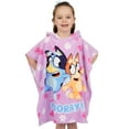 thumbnail image 2 of Bluey And Bingo Hooded Towel Poncho Purple, 2 of 6