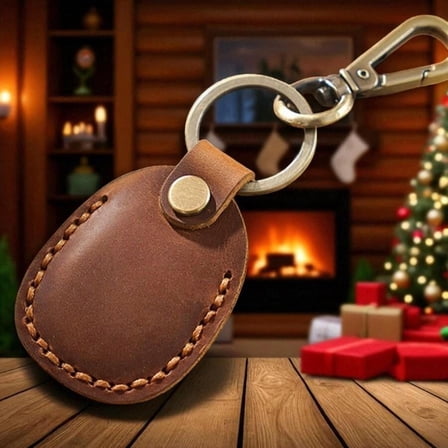 Leather AirTag Case for Apple Locator Keychain Durable Anti-Lost Storage