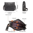 thumbnail image 2 of AUYOCO Bolso bandolera de piel vegana para mujer, bolso cruzado con correa para guitarra, bolsillos con cremallera, bolso de hombro, 2 of 5