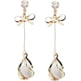 thumbnail image 2 of Pendientes para mujer con diamantes de imitación y cadena de cristal brillante, pendientes de borla para el día de San Valentín, pendientes de tuerca, joyería en forma de lágrima, regalo para ella, 2 of 4