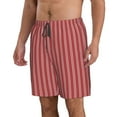 thumbnail image 2 of Naloa Stripes Red White Men's Beach Shorts, Surfing shorts, Swim trunks, Quick Dry Swim Trunks for Surfing Beach Fun - Small, 2 of 9