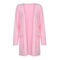 thumbnail image 6 of ZSQDM Womens Solid V-Neck Cardigan Coat Pockets Outerwear Womens Short Sleeve Cardigan Women's Oversized Sweater Casual Loose Crew Neck Side Split Jumper Tops Short Sleeve Sweater for Women（M）, 6 of 8