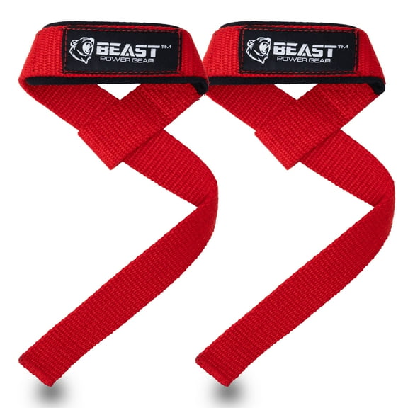 Lifting Straps for Weightlifting - Deadlift Strap Cotton Padded, Silicone Grip & Plain Wrist Straps for Powerlifting, Bodybuilding, Strength Training (Pair)