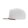 thumbnail image 3 of Decky 6042 5 Panel High Profile Relaxed Cotton Blend Rope Hat-White/Red, 3 of 4