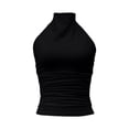 thumbnail image 5 of WEIGFI Womens Tank Tops Sleeveless Basic Undershirts Wear Open Back Stretch Halter Neck Solid Color Summer Casual Comfort Soft Beach Tops,Black,L, 5 of 6