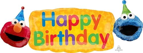 Anagram Cookie Monsters and Elmo Happy Birthday Banner Party Supplies Balloon Bouquet Decorations