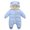 Blue, variant on 0-18Months Winter Infant Baby Boys Girls Snowsuit Romper Bear Ears Hooded Outwear Zipped One Piece Toddler Fleece Lined Jumpsuit Down Coat