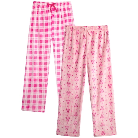 dELiA*s Girls Pajama Pants Cute Pattern Fleece Plaid Girls Pajamas Sleepwear 2 Pack