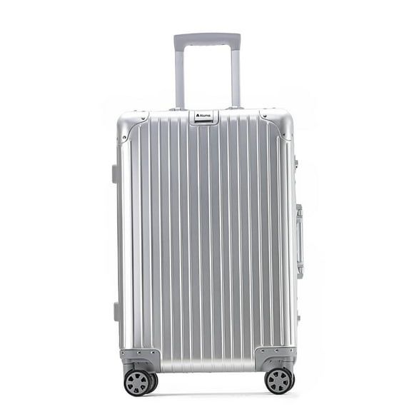 Aluma Aurea Lightweight 20-Inch Carry-On Hardshell Luggage with Wheels, TSA Lock, Expandable Suitcase, Airline Approved (Silver)