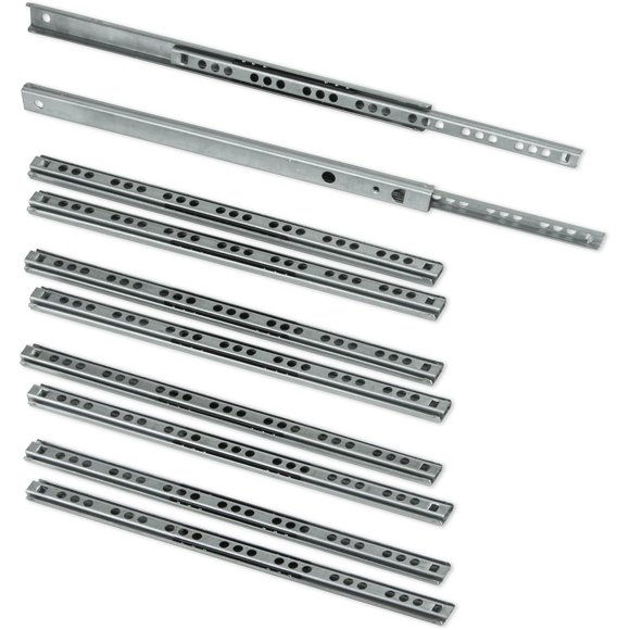 Lot de 5 Paires (10 Pcs) Diapositives/diapositives à Bille Pièce d'Extrait 17mm x 278mm pour Tiroir, Plaqué Zinc