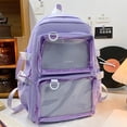 thumbnail image 5 of HGYCPP Japanese College Student Large Capacity Nylon Backpack Transparent Pin Display Itabag School Bag with Clear Pocket, 5 of 21