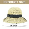 thumbnail image 2 of Sombrero de malla con lunares de 56-58 cm de circunferencia para el sol, sombrero de paja para playa con protección solar para verano para mujer, 2 of 5