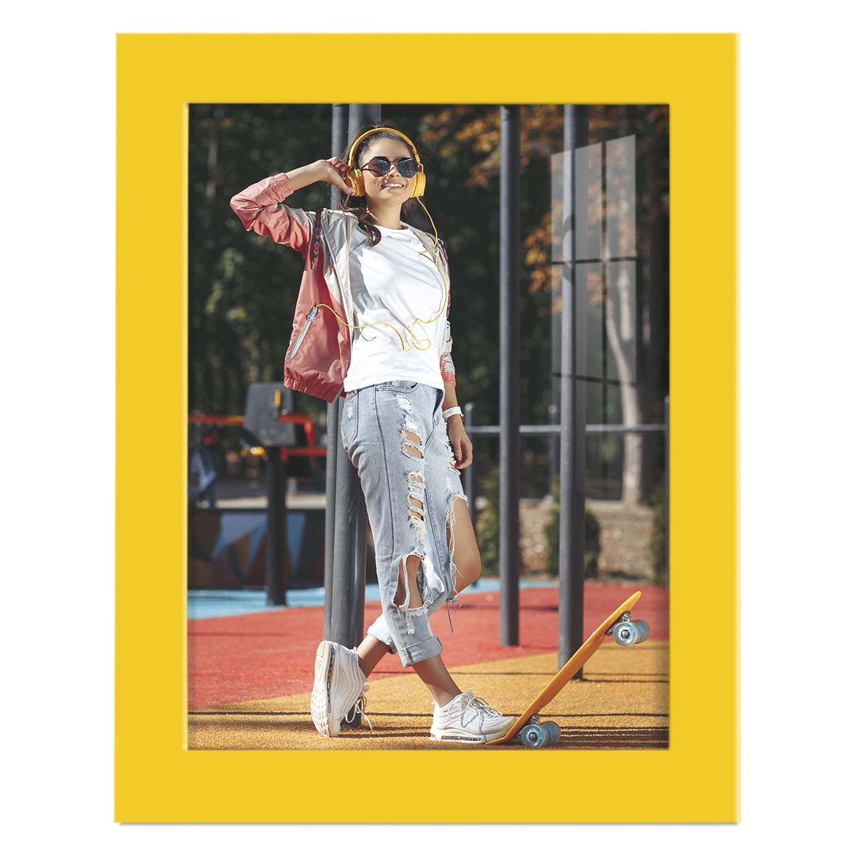 Modern Real Wood 6x8 inch Picture Frame in Yellow