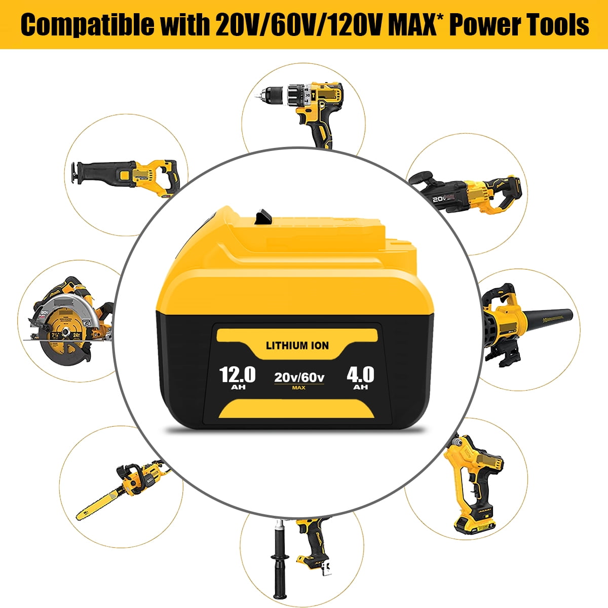 20v/60v 12Ah DCB612 High Capacity Battery for DEWALT 20v 60v Max 12.0Ah DCB612 9.0Ah DCB609 6.0Ah DCB606 Flexvolt Battery 20V Max XR 8.0Ah DCB208 7.0Ah DCB207 6Ah DCB206 5Ah DCB205-2 Lithium Battery
