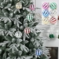 thumbnail image 4 of Lksixu Christmas Tree Ball Ornaments, 6 Pcs 2.36 inch Shatterproof Glitter Colorful Striped Hanging Bauble Sphere,Xmas Theme Ball Pendant Christmas Decorations for Wedding Party Holiday, 4 of 4