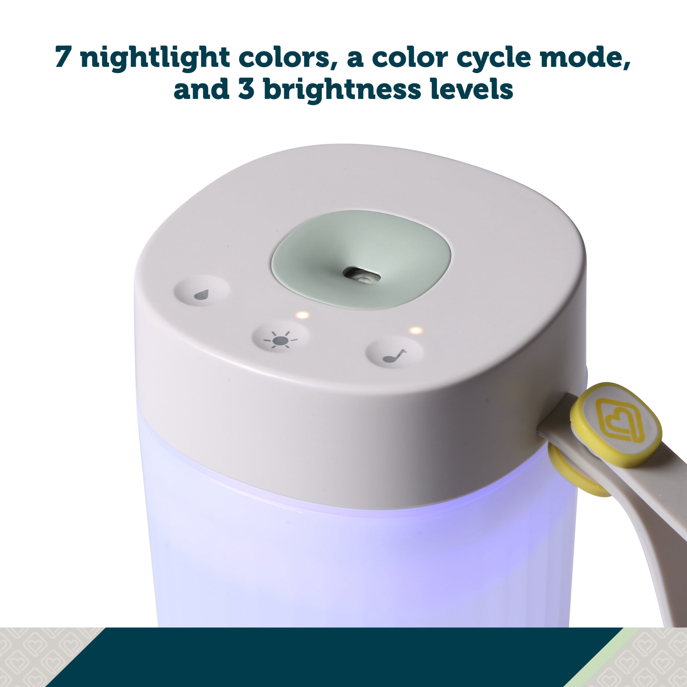 Safety 1st HumidiGlo™ 3-in-1 Travel Humidifier, Small Humidifier for Bedroom