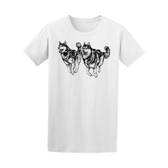 Cute Running Husky Dogs Tee Men's -Image by Shutterstock
